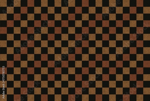 Brown and Black Checkerboard Pattern Background for Retro, Vintage Chess-Themed Projects and Design Decor