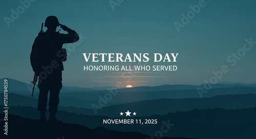 Veterans Day Honoring All Who Served, a Silhouette Pays Tribute to the Brave on November 11, 2025