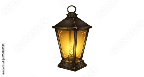 old lantern isolated on white