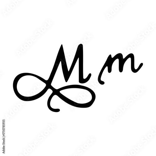 Capital and small M alphabet icons