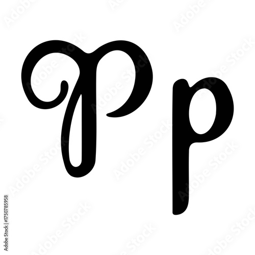 Capital and small P alphabet icons
