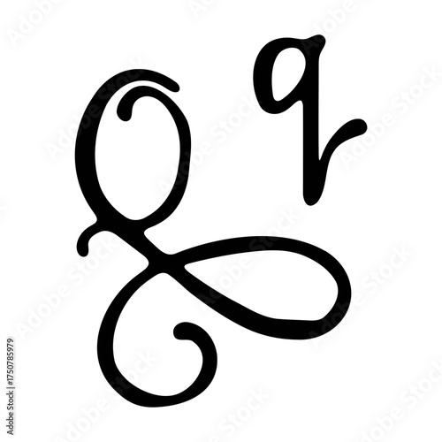 Capital and small Q alphabet icons