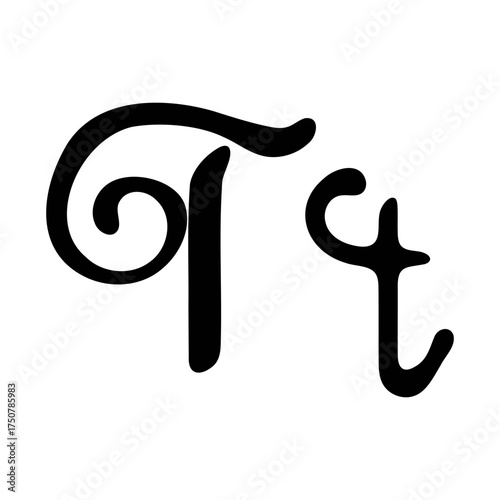 Capital and small T alphabet icons