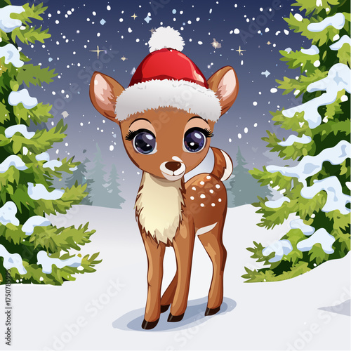 Rehkitz im Winterwald