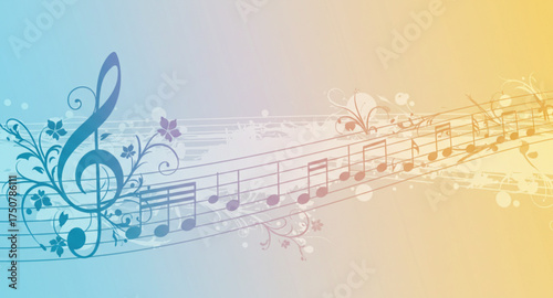 abstract music background with notes