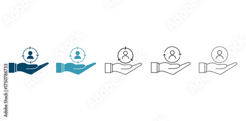 Customer care retention, social help vector icon, people protection, and safety 
logo or illustration on a white background