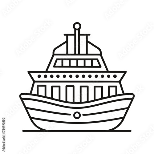 ship on white background