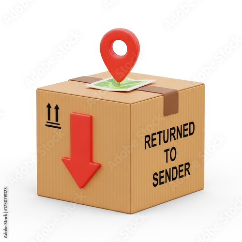 Cardboard package marked returned to sender.