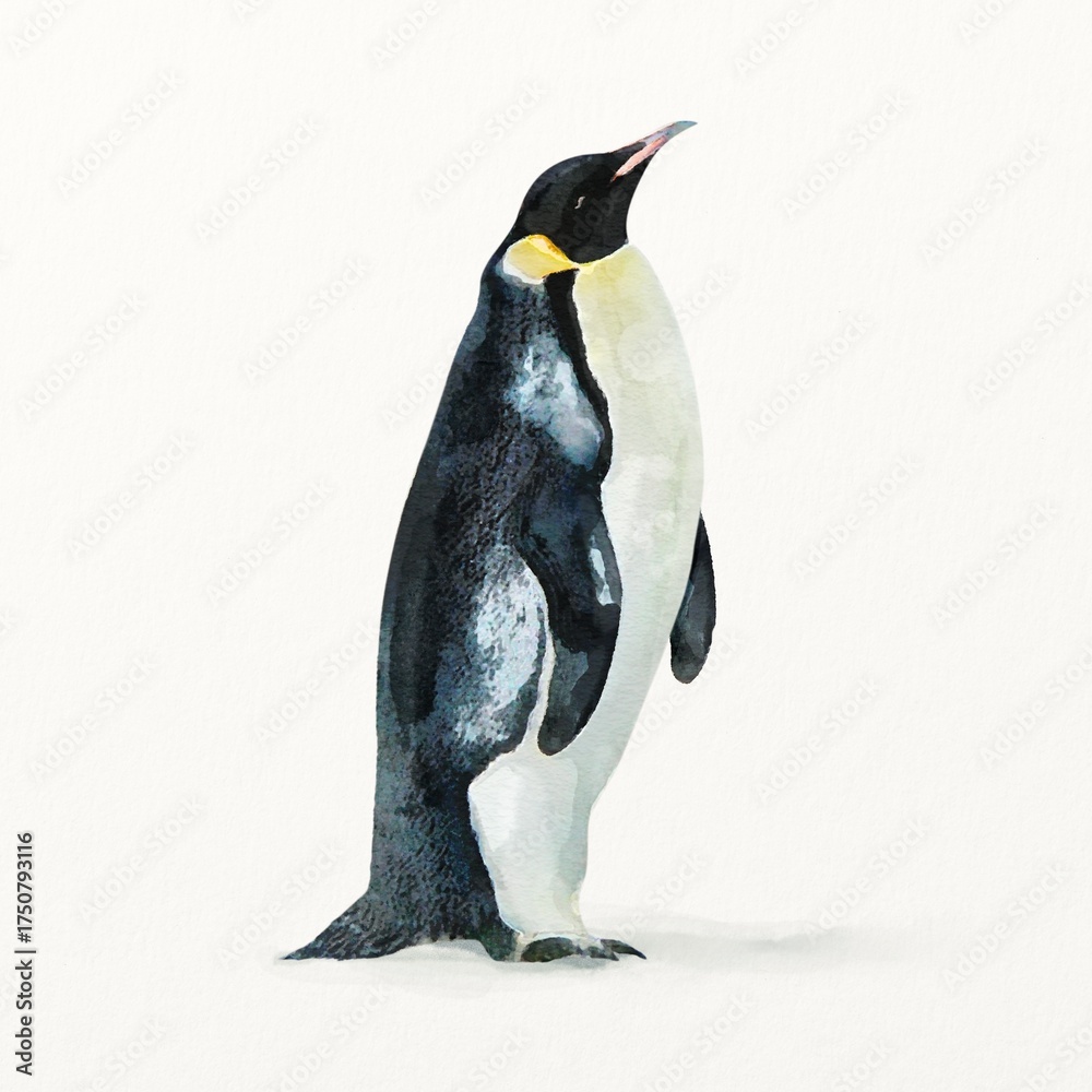 Fototapeta premium Watercolor penguin illustration