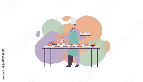 Professional chef making fun Halloweenthemed food for a party or event