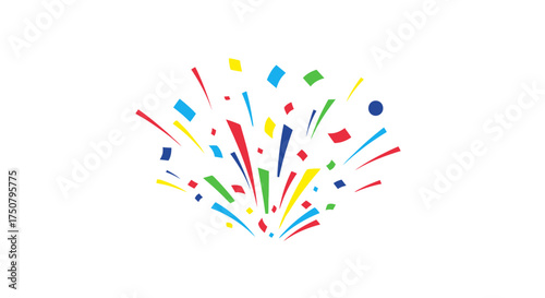 Colorful Fireworks and Confetti