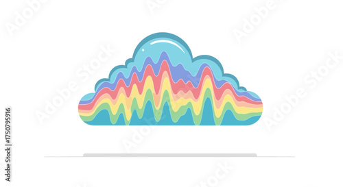 abstract background with a wave and waves, Cloud with Equalizer Sound Wave