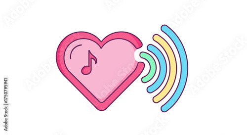 Heart with Music Sound Wave, Music Sound Wave Heart