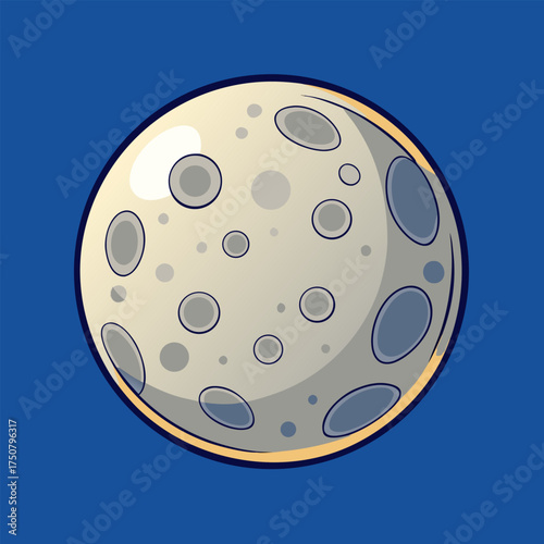 Vector illustration of a half of moon silhouette