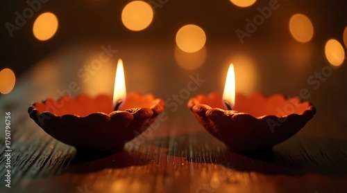 Diwali Festival Warm Glow with Bokeh Background