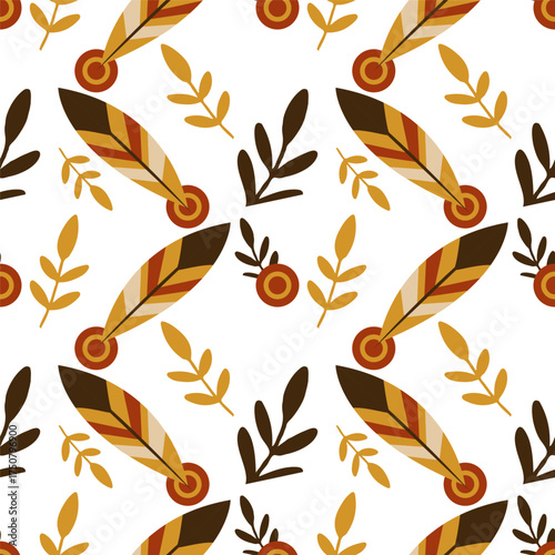 Native american ethnic motif seamless pattern.  Vector background for Native American Heritage Day.