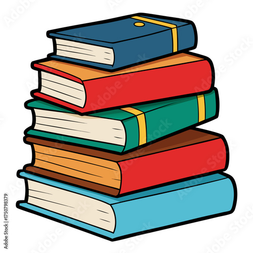 Stack of books create a silhouette of knowledge and literary pursuits