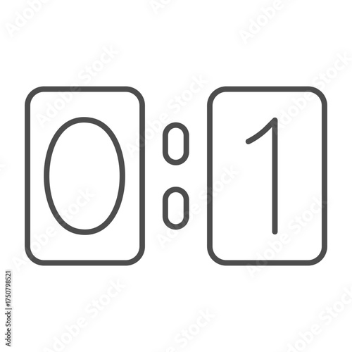 Game score thin line icon, gaming concept. Vector graphics. Scoreboard with number sign on white background, outline style icon for mobile or web design.