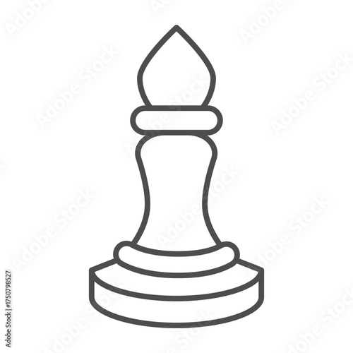 Chess queen thin line icon, chess game concept. Vector graphics. Gaming sign on white background, outline style icon for mobile or web design.