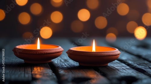 Diwali Festival Warm Glow with Bokeh Background