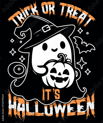 Halloween T-Shirt Graphic Design Spooky, Scary, Cute Pumpkin, Ghost, Witch Graphic 