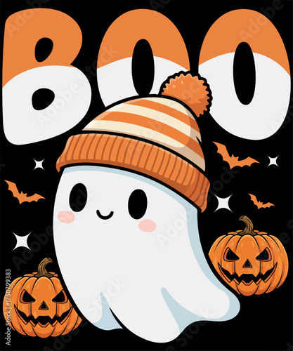 Halloween T-Shirt Graphic Design Spooky, Scary, Cute Pumpkin, Ghost, Witch Graphic 
