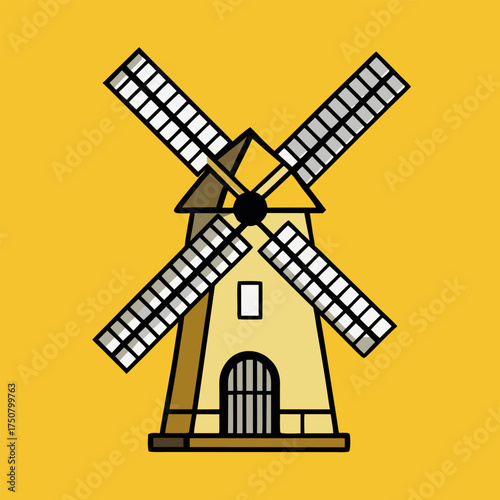 Windmill vector illustration