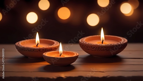 Diwali Festival Warm Glow with Bokeh Background