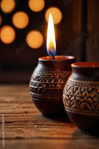 Diwali Festival Warm Glow with Bokeh Background