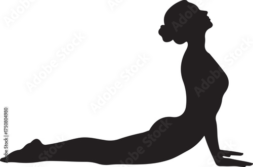 Cobra pose yoga silhouette vector