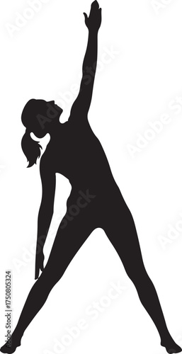 Triangle pose yoga silhouette vector
