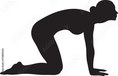 Cow pose yoga silhouette vector