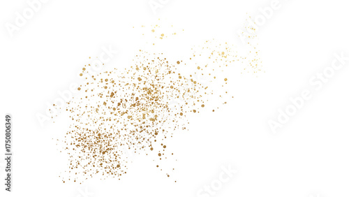 gold sparkles dust particles on transparent background