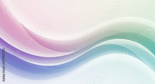 Abstract Waves of Color: Gentle pastel waves flow gracefully across the frame, evoking a sense of serenity and fluidity, with soft gradients creating a visually appealing and calming effect.