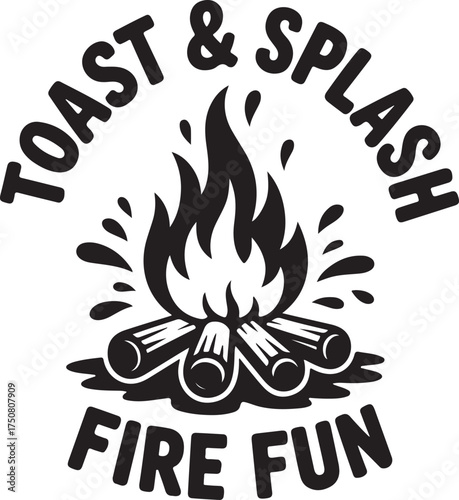 Religious Symbol Black and white illustration of a campfire with text wood flames