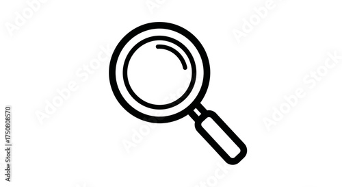 Illustration of magnifying glass icon isolated on white background