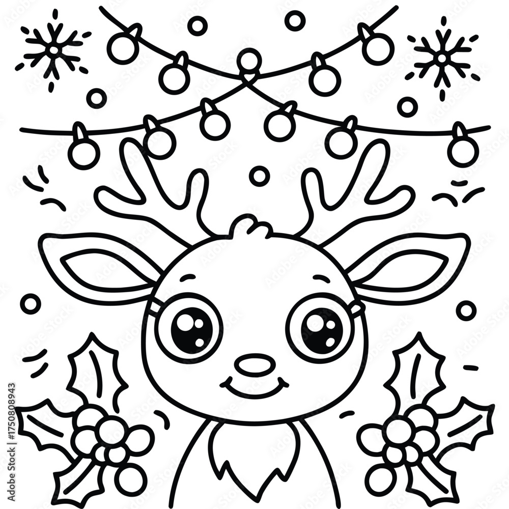 Fototapeta premium Bold And Easy Christmas Coloring Pages 