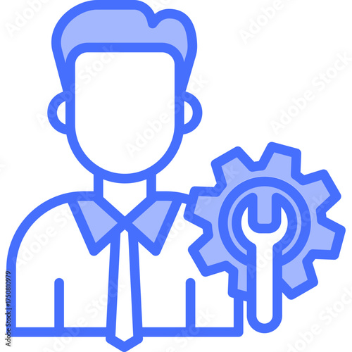 Technical Support blue icon