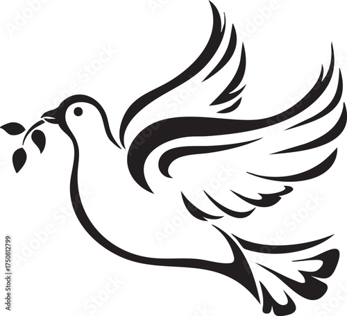 vector illustration of a dove