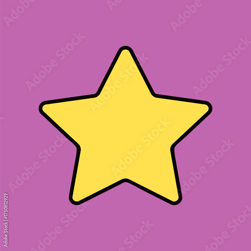 Star shape, line art illustration vector