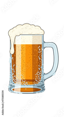A refreshing glass of beer with a frothy head.