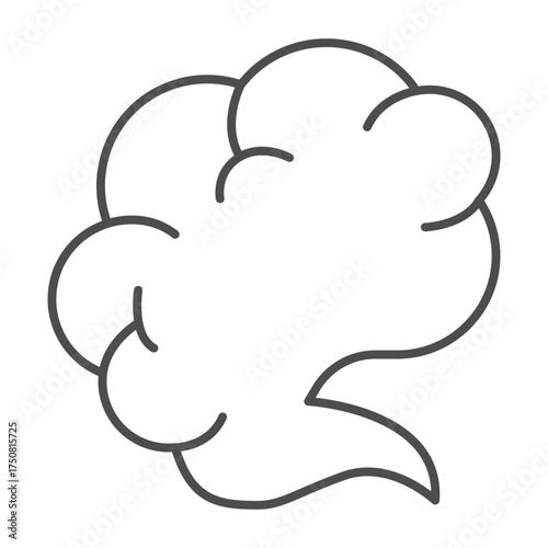 Tobacco smoke or vapor thin line icon, vaping concept. Vector graphics. Smoke sign on white background, outline style icon for mobile or web design.