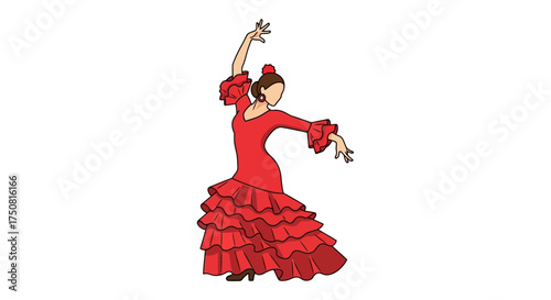 Captivating illustration of flamenco dancer in motion exuding spanish cultural charm and grace