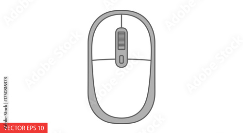 Stylized computer mouse illustration against a pristine white background offering a minimalistic