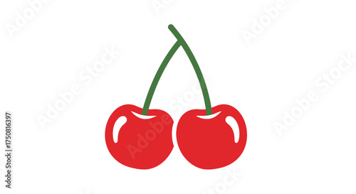 Vibrant cherry pair illustration against a stark white background inviting simplicity