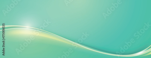 A smooth teal background with a gradient effect, featuring a flowing wave design. The teal background adds a calming, modern touch. Gradient wave background vector. Green background.