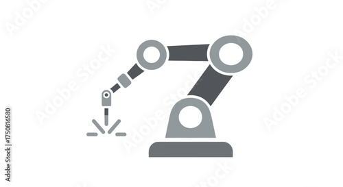 Modern robotic arm illustration representing automation and innovation in manufacturing processes