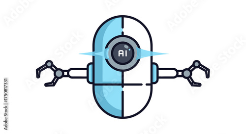 Futuristic ai robot design with robotic arms artificial intelligence concept innovation