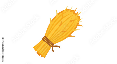 Stylized graphic of a bundle of hay tied with twine set against a blank canvas backdrop