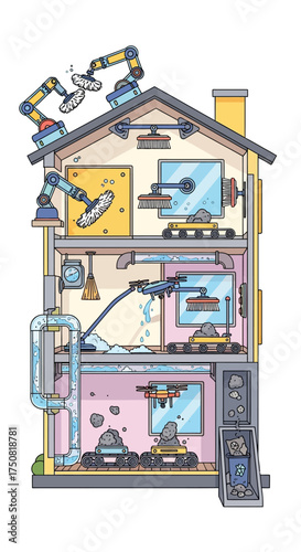 Automated House Construction with Robotic Arms and 3D Printers.